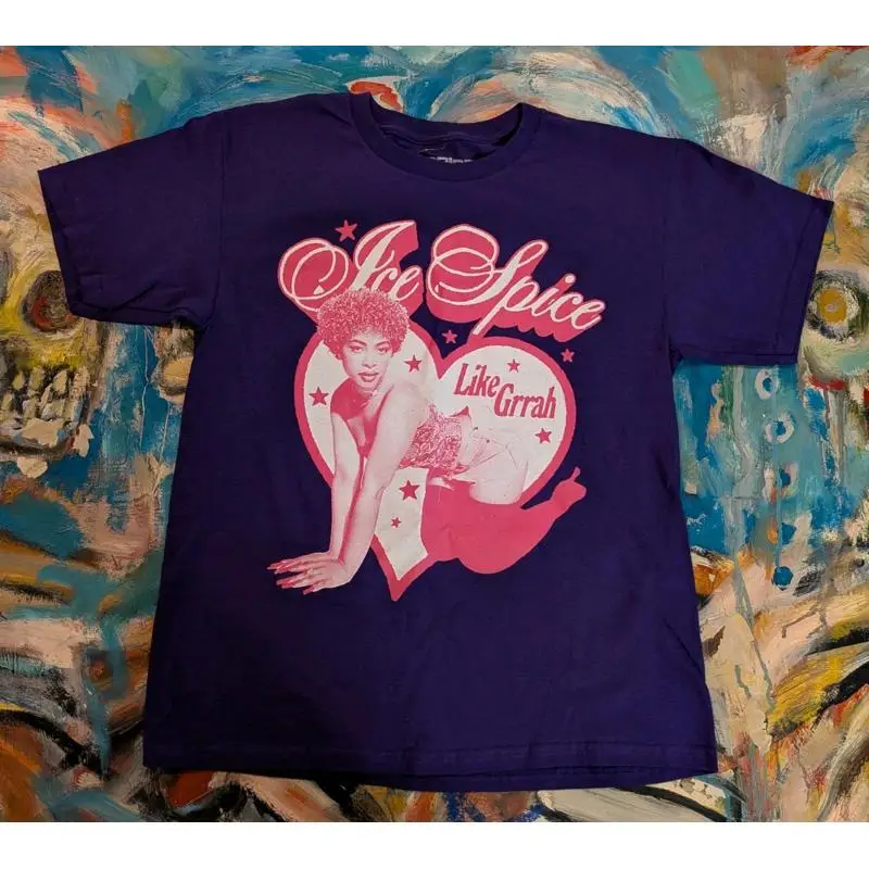 Ice Spice Purple Tee Like Graah Size Small New with Tags 100% Cotton T Shirt