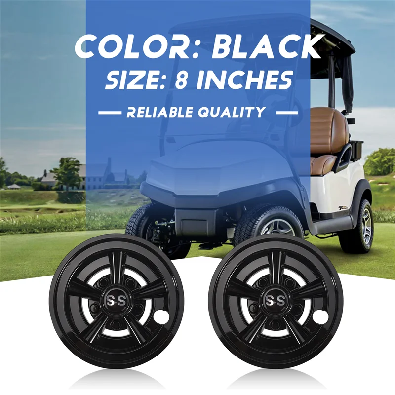 يمكن الاعتماد عليها 8 بوصة SS عربة جولف غطاء الاطارات غطاء 5 تكلم تصميم غطاء محور لعربة الغولف نادي السيارات EZGO