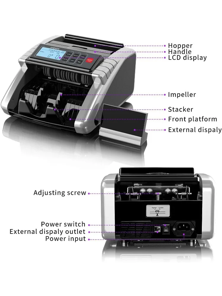آلة عداد مع عدد القيمة، الدولار، أجهزة كشف الفواتير المزيفة بالأشعة فوق البنفسجية/MG/IR/DD/DBL/HLF/CHN، إضافة ووضع الدفعة #2