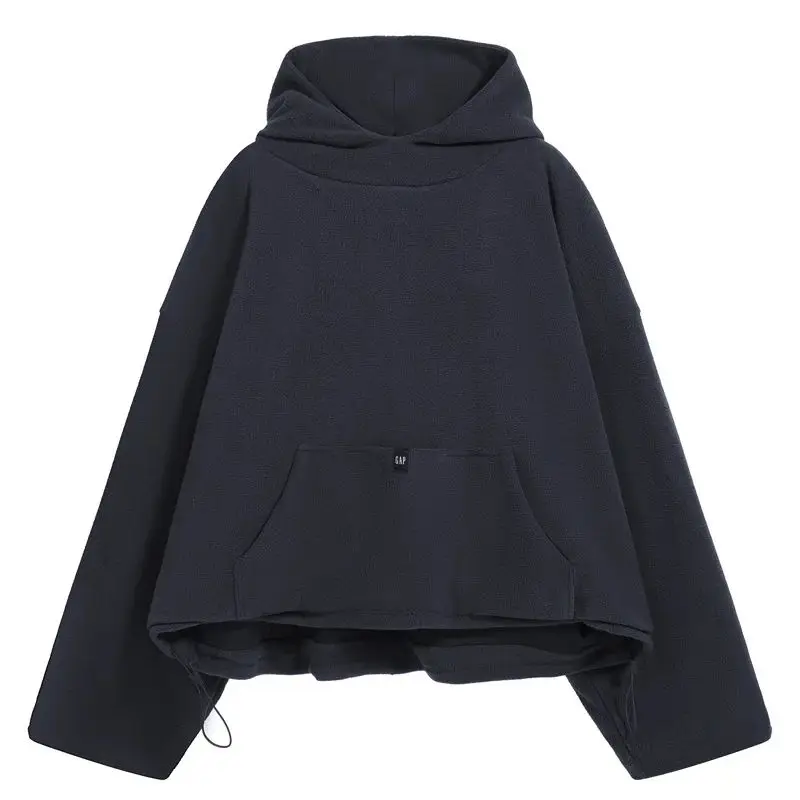 Kanye 2023 New High Street Fashion Brand High Quality Granular Brushed Hoodie Carbon Grey