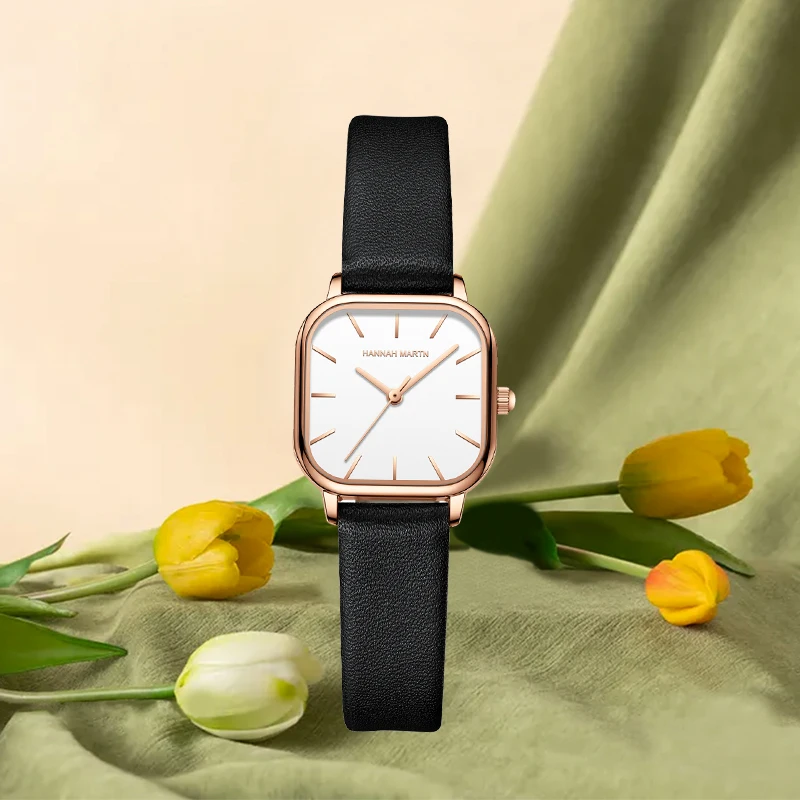 Orologio da polso da donna casual alla moda 24mm quadrante quadrato piccolo orologi da donna al quarzo importati originali sottili regali semplici impermeabili 3ATM