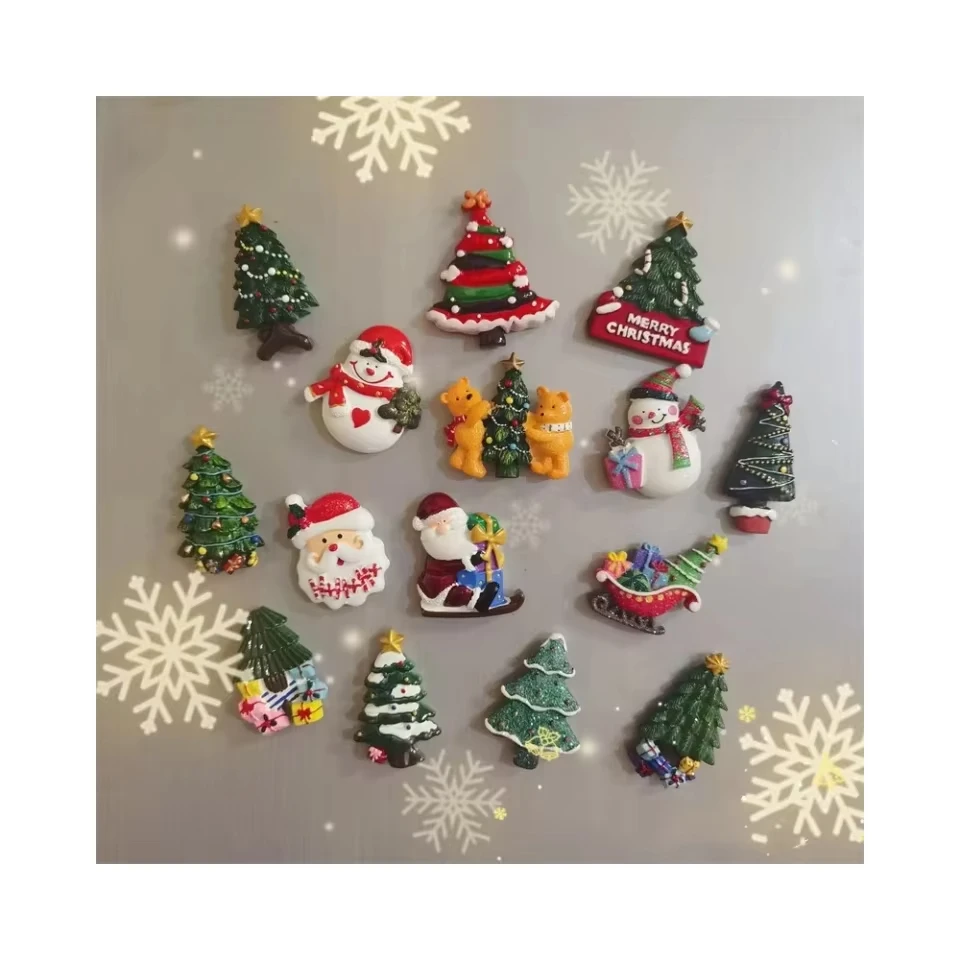 Christmas Fridge Magnets Cute and Creative Cartoon Magnet Set Home Decor Novelty Gift Refrigerator Sticker