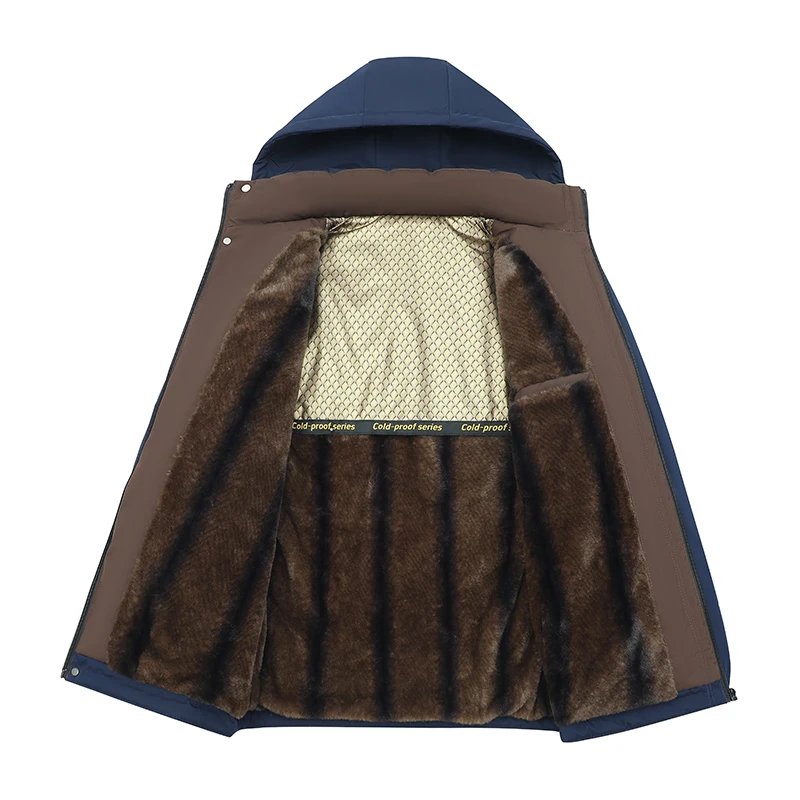 Chaquetas de grafeno de invierno para hombre con capucha de talla grande 7xl 6xl 5xl Parka abrigo de lana para hombre prendas de vestir cálidas ropa para hombre con forro polar