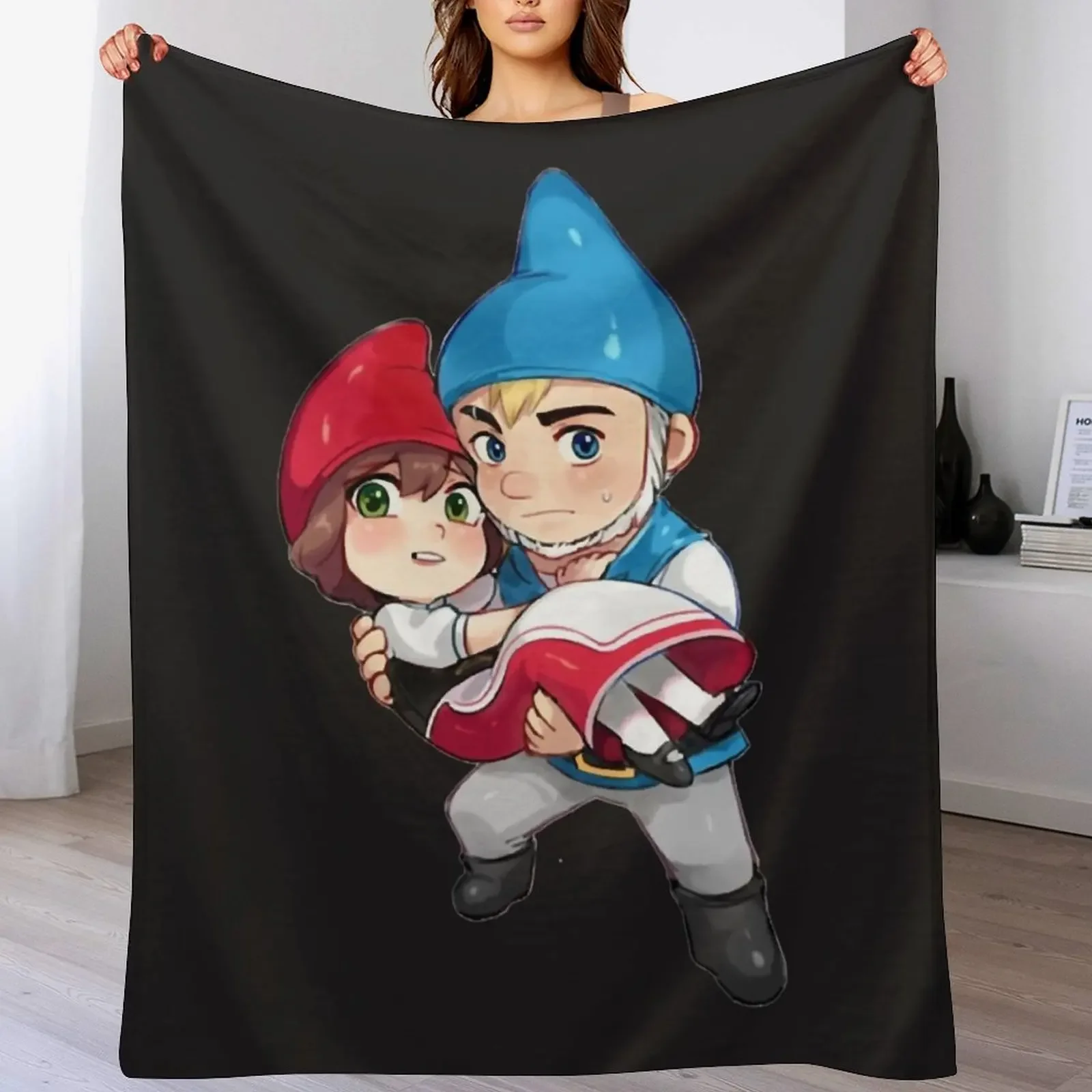iconic art gnomeo and juliet Sticker Throw Blanket Soft Solid Color Blanket for Couch Bed