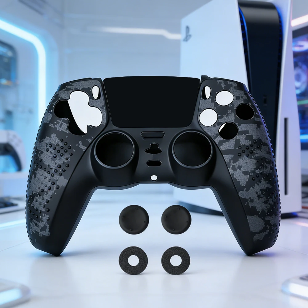Anti-Slip Water Transfer Printing Protective Skin for Dualsense Grip Caps for PlayStation 5 PS5 Controller Silicone Case