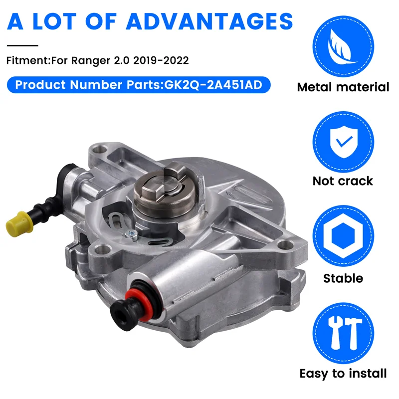 

A33K-Car Brake Booster Pump Brake Vacuum Pump GK2Q-2A451AD For Ford Ranger 2.0 2019-2022 Car Accessories