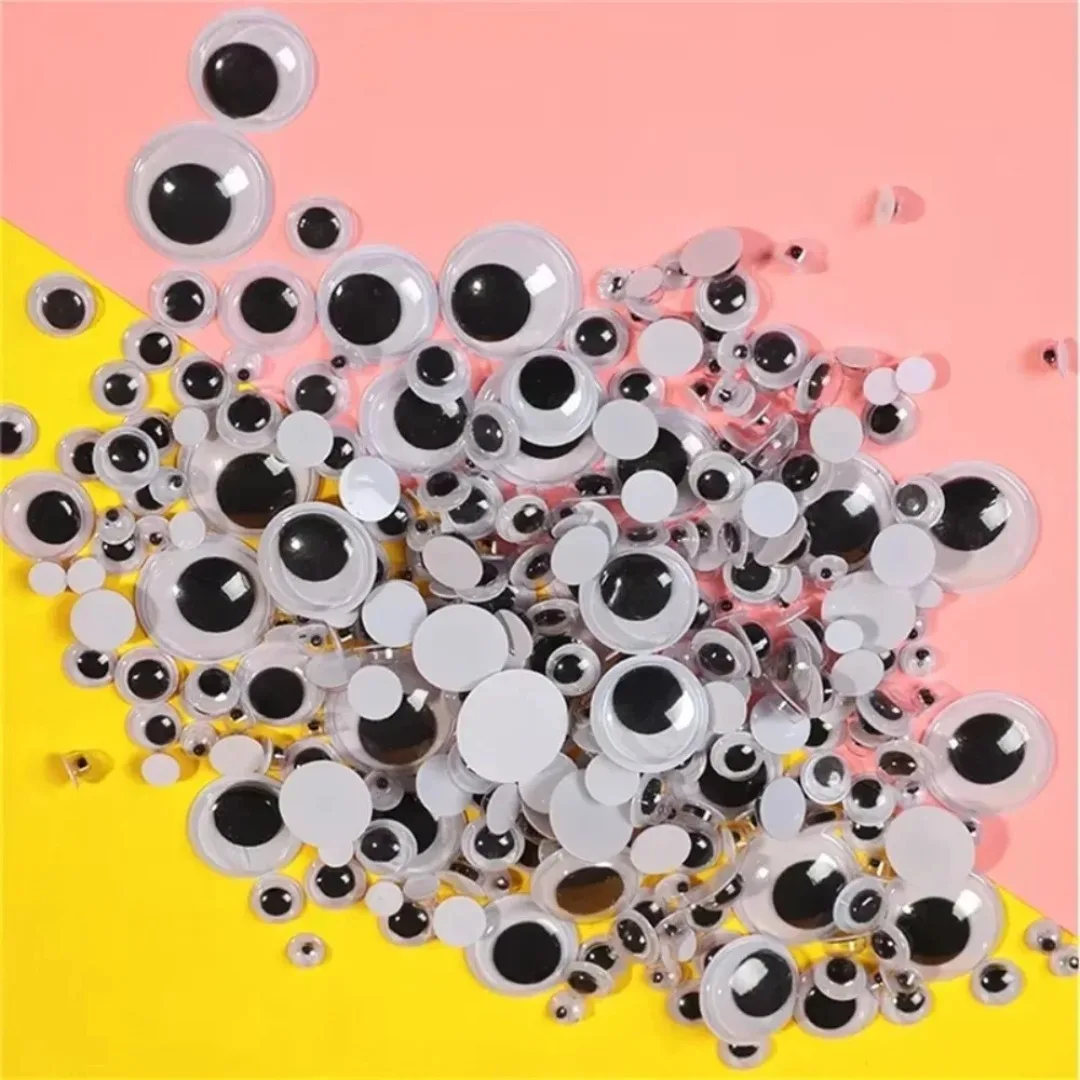 NEW 200pcs/lot Colorful Black Eyes Stickers for Dolls Plush Stuffed Toys Googly Wiggly Eye Sticker for Kids Gift DIY Crafts Toys