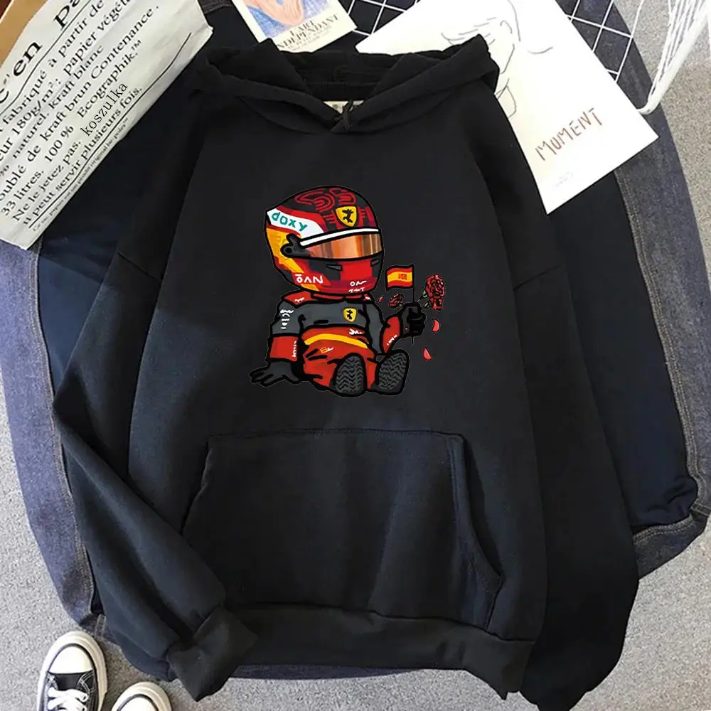 Sainz Mini F1 Hoodies for Men Games Cartoon Graphic Sweatshirts Long Sleeve Y2k Clothes Clothing Harajuku Streetwear Women
