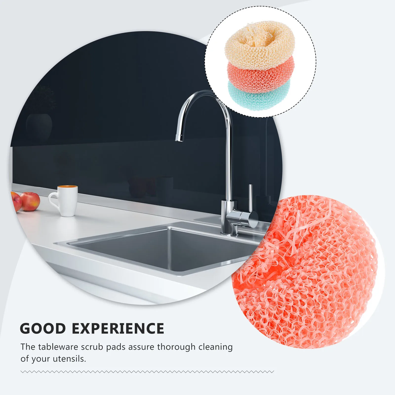 

15Pcs Bamboo Fiber Dish Scrubbers Scratch Resistant Colorful Mesh Round Kitchen Pot Pan Cleaning Pads Kitchen Scrub Brush