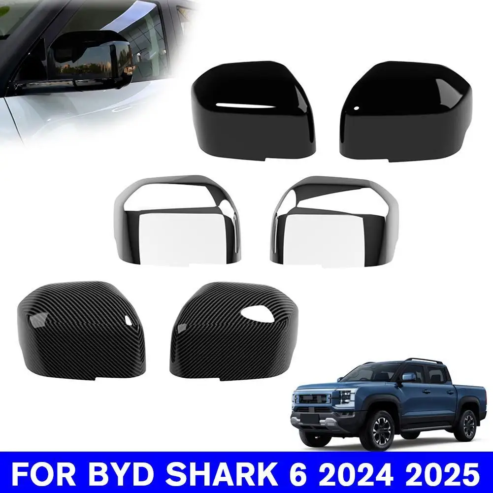 

For BYD Shark 6 2025 2026 Car Rear View Side Door Mirror Decor Cover Trim ABS Accessories 2pcs