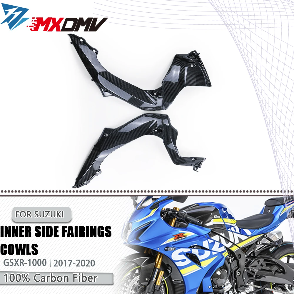 

For Suzuki GSXR1000 GSX-R 1000 2017 - 2021 3k Carbon Fiber Motorcycle Accessories Inner Side Fairings Cowls Side panel cover