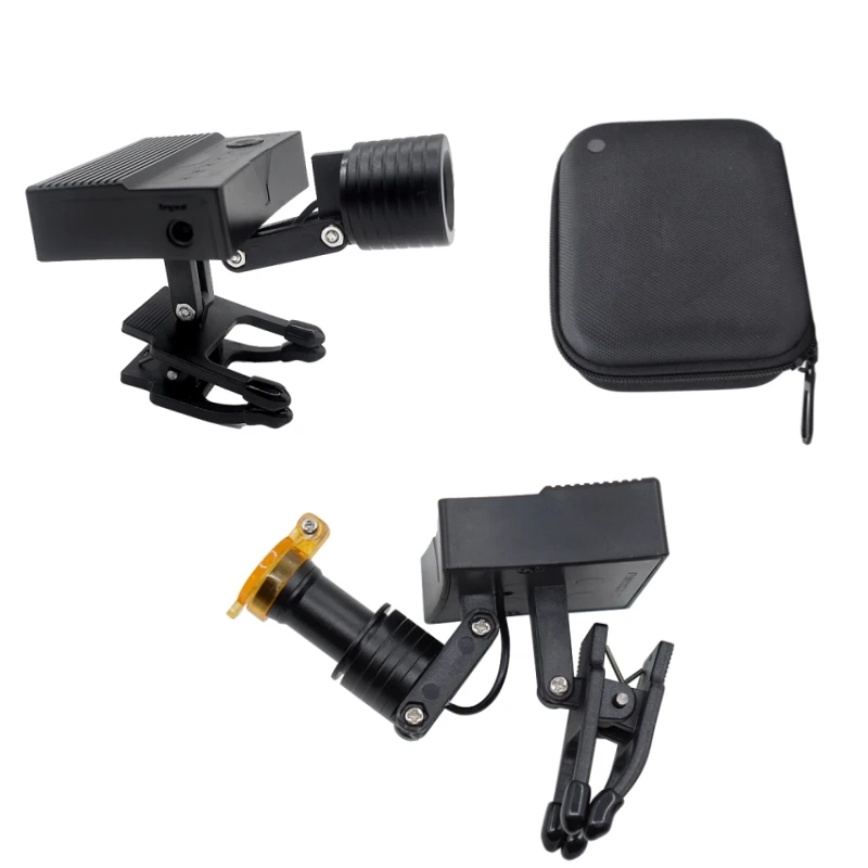 3W/5W Clip-on Wireless Dent al LED Headlight Build-in Power Brightness Adjustable for Dent al Medical Binocular Loupes