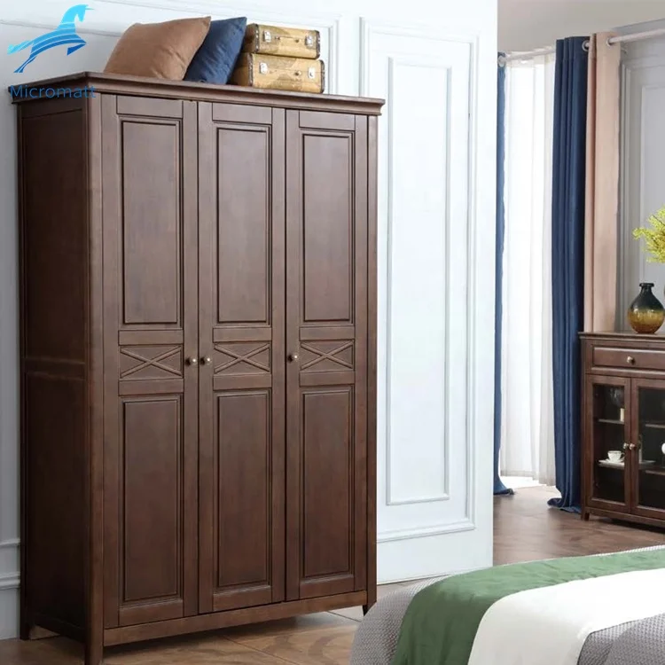 Hot Sale Elegant Storable Walnut Color Furniture Bedroom Bedroom Wardrobe