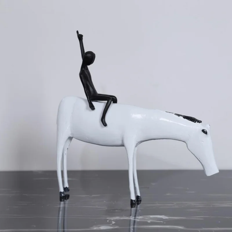 New Chinese Modern Minimalist Horse Riding Decoration Study Office Animal Decorations TV Wine Cabinet into Hallway Decoration