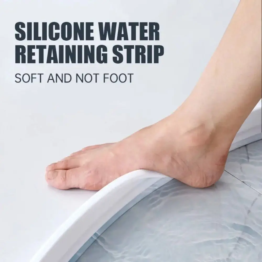 Self-adhesive Silicone Retaining Strip Wet Dry Separation Flood Barrier Bathroom Water Stopper Dam White Water Barriers