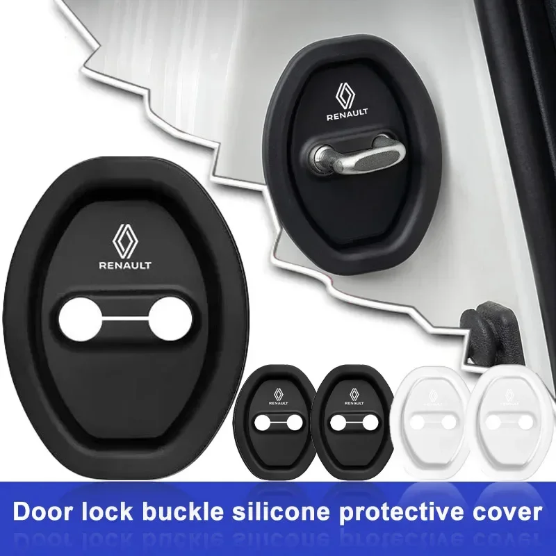 4 Uds cerradura de puerta de coche cubierta protectora cerradura de puerta funda para Renault Megane 2 3 4 Twingo Clio 4 Talisman Captur Trafic Scenic 2