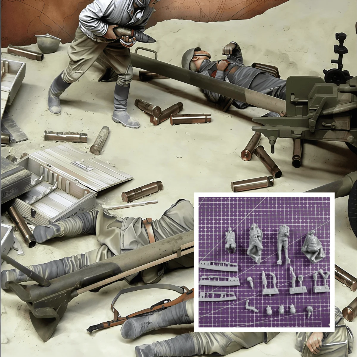 

1: 35 Resin Model Assembly Kit, GK， 4 Resin Soldiers, Unpainted, Need To Be Assembled