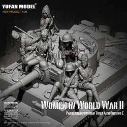 YUFAN MODEL1/35 Resin Figure Kits female tank soldier Model self-assembled(6 sets) YFWW-2065