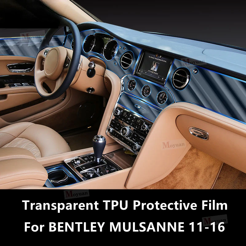 For BENTLEY MULSANNE 11-16 Screen TPU Transparent Protect Film Car Interior Sticker Gear Navigator Door Panel Car Accessories