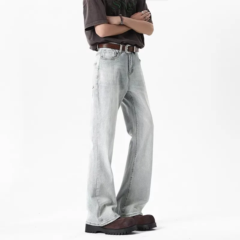 WTHT موضة 2025 الصيف الرجال التدرج غسل شارع العليا الدنيم السراويل العصرية النمط الأمريكي واسعة الساق فضفاض الجينز الذكور 2A1555