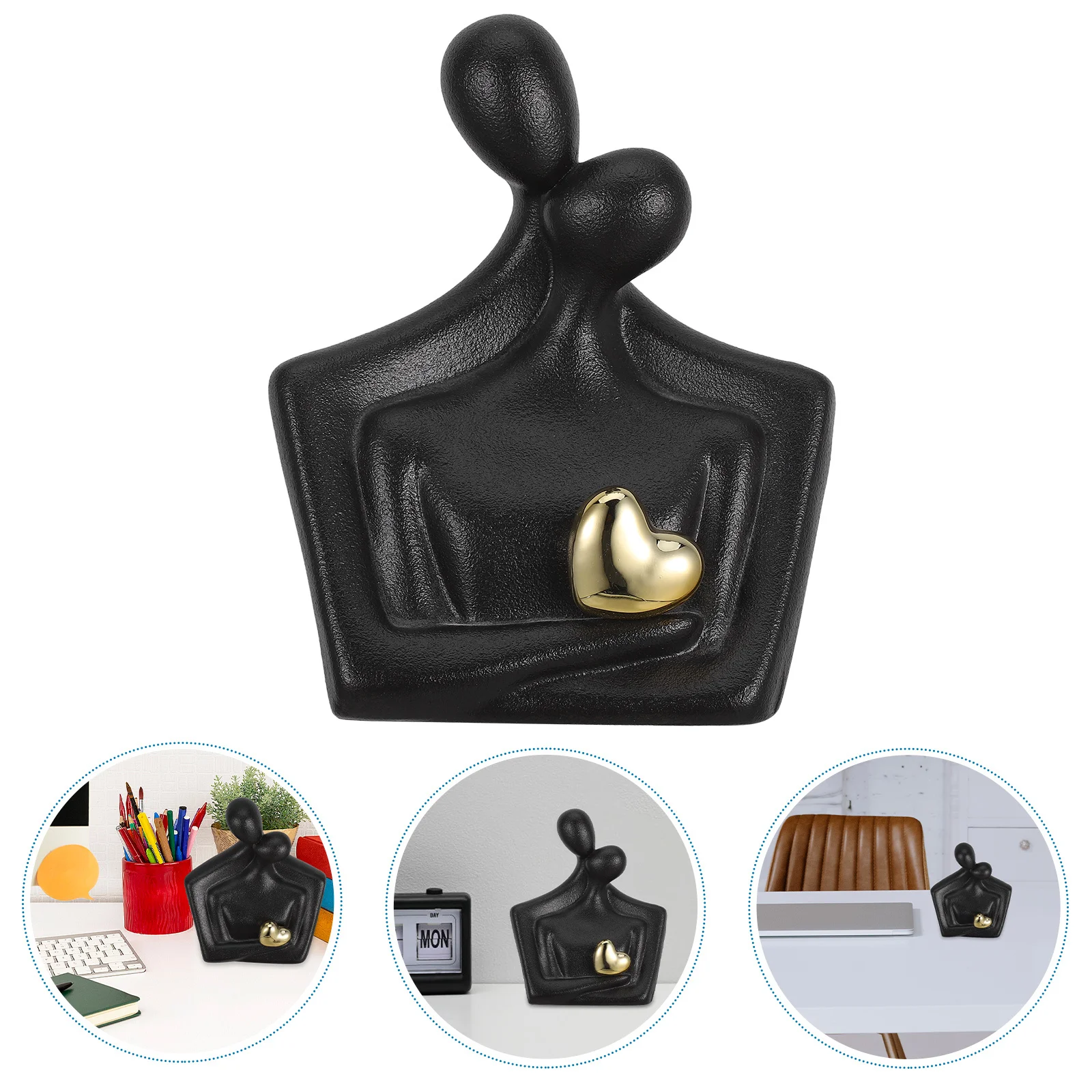

Abstract Couple Hugging Statue Modern Romantic Love Sculpture Decor Office Desktop Decoration Cute Couple Ornaments