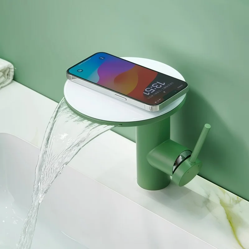 Waterfall Washbasin Faucet Hot and Cold Color Toilet Washbasin Mouthwash Basin Bathroom Cabinet Faucet