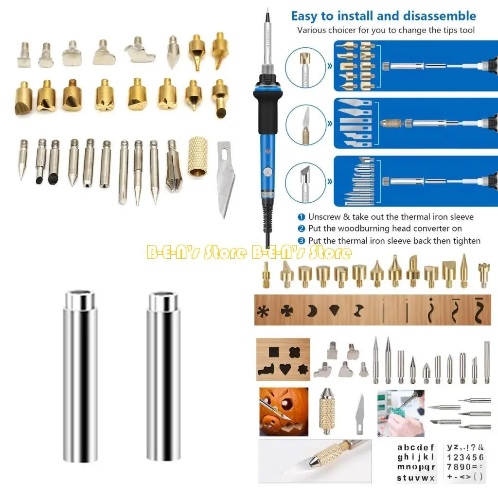 

Y1AD Complete 28 Piece Soldering Iron Head Set for Carving and Craftsmanship