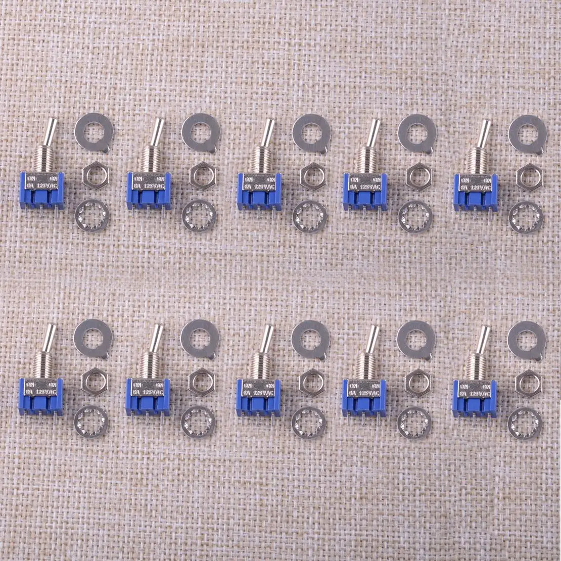 10Pcs SPDT Mini Toggle Switch 3 Pin 2 Position ON/ON Fit for Boat Guitar Car New High Quality