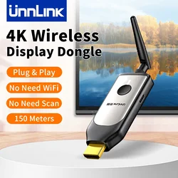 Unnlink 4K HDMI Wireless Receiver Extender 150M for Phone Tablet Laptop PC to TV Mirror Adapter 4K 30Hz/1080P 60Hz