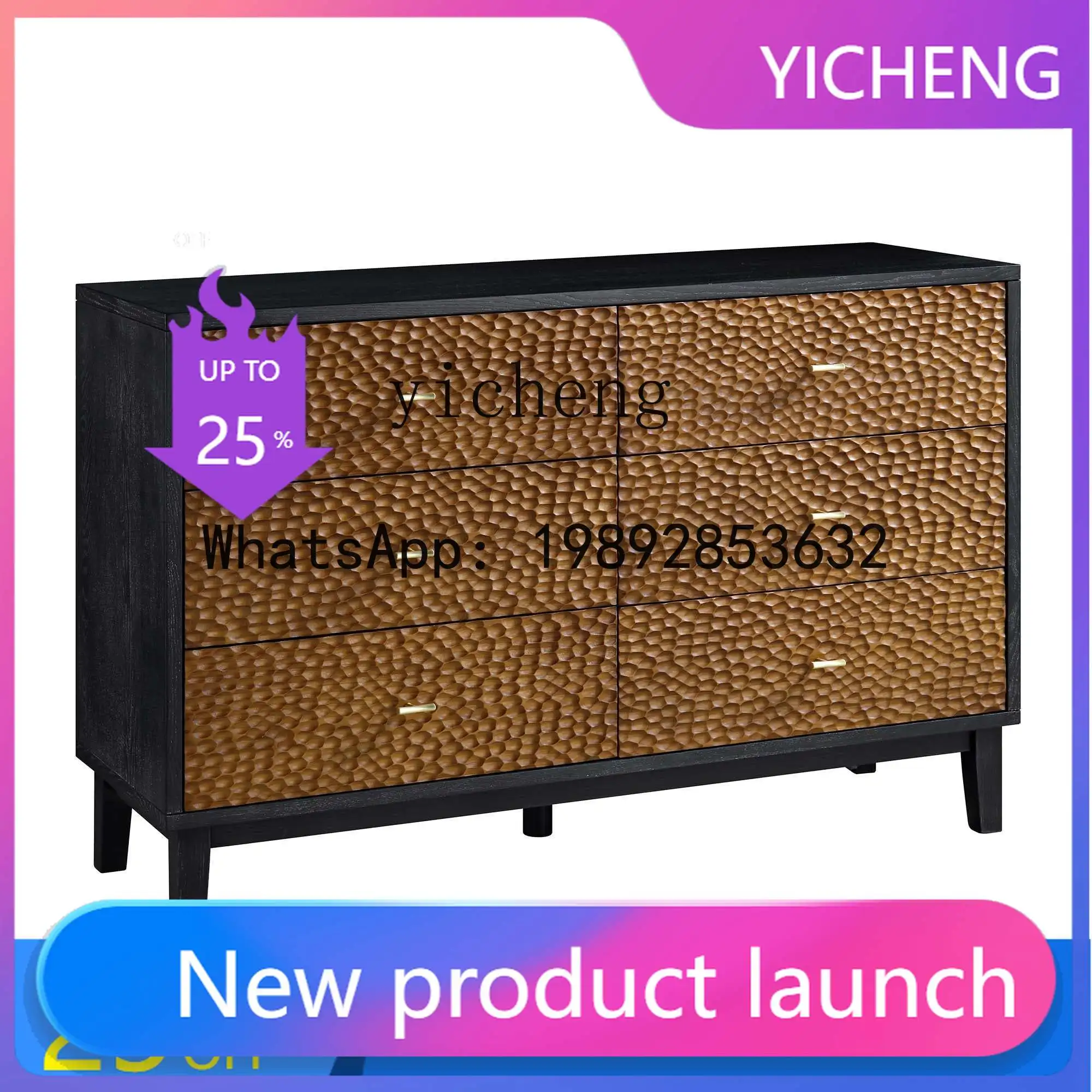 

Q6 antique solid wood six-chest cabinet retro living room wall locker