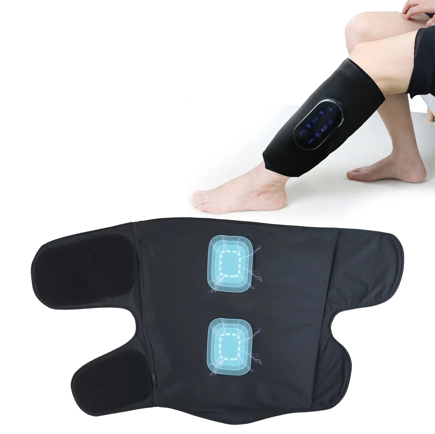 

New Rechargeable Muscle Soreness Relief Air Compression Thigh Foot Full Leg Wireless Rolling Calf Massager Small With Knee Heat