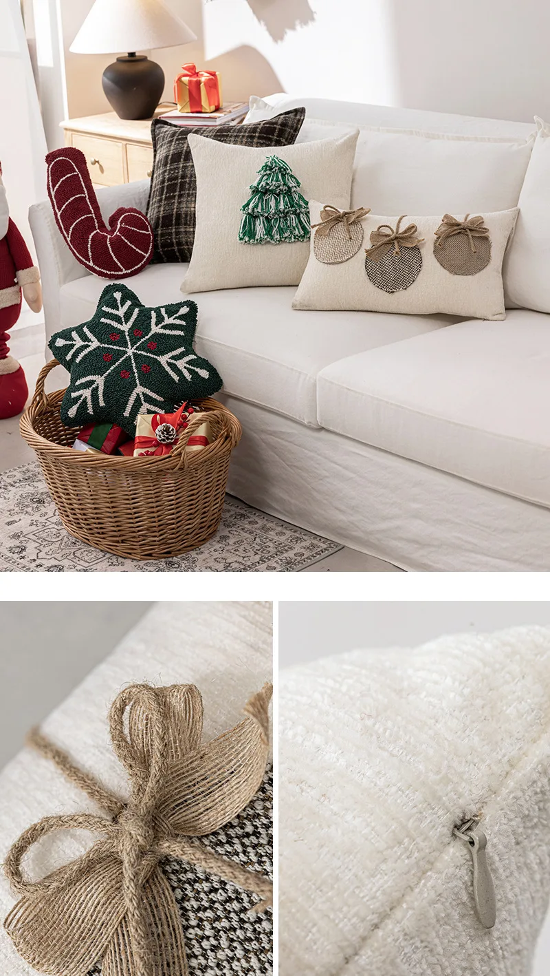 

45x45cm Throw Cushion Cover Fashion Christmas Snowflake Pillow Sofa Hotel Bedroom Bedside Living Room Comfortable Pillow Cover