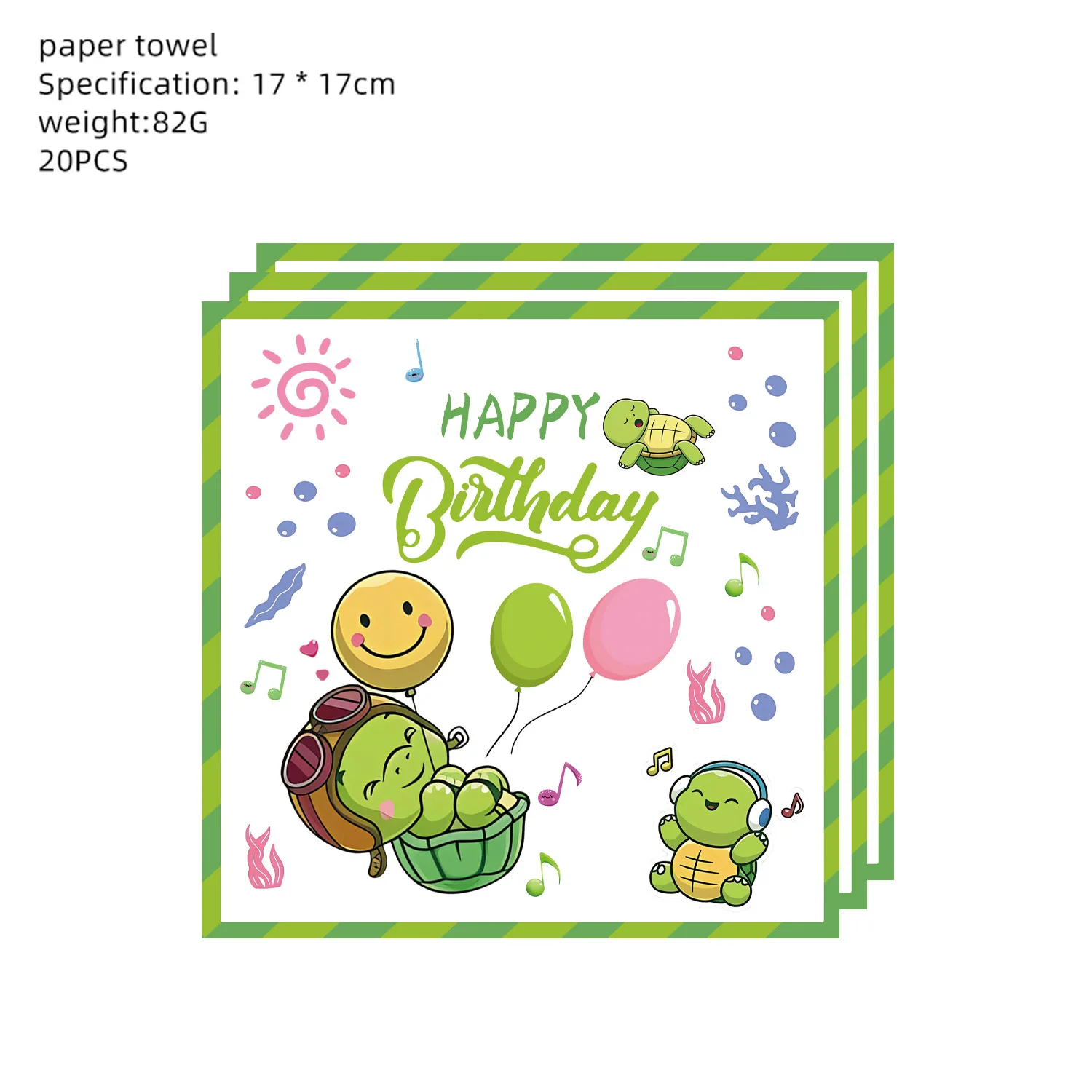 Cute Turtle Party Decorations, Party Supplies, Happy Birthday Banner, Baby Tableware, Balloons, Boys, Girls