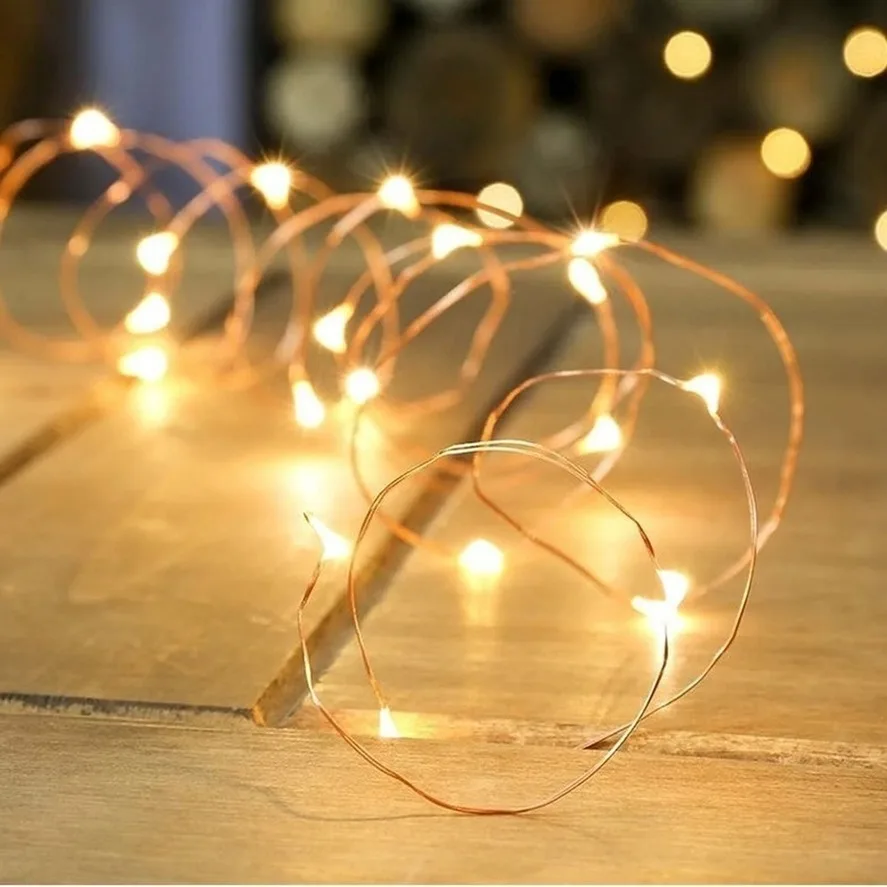 Usb led 5v luzes da corda 5/10m corda de fio de cobre de fadas ao ar livre à prova dwaterproof água guirlanda para a decoração do casamento da sala de festa de natal