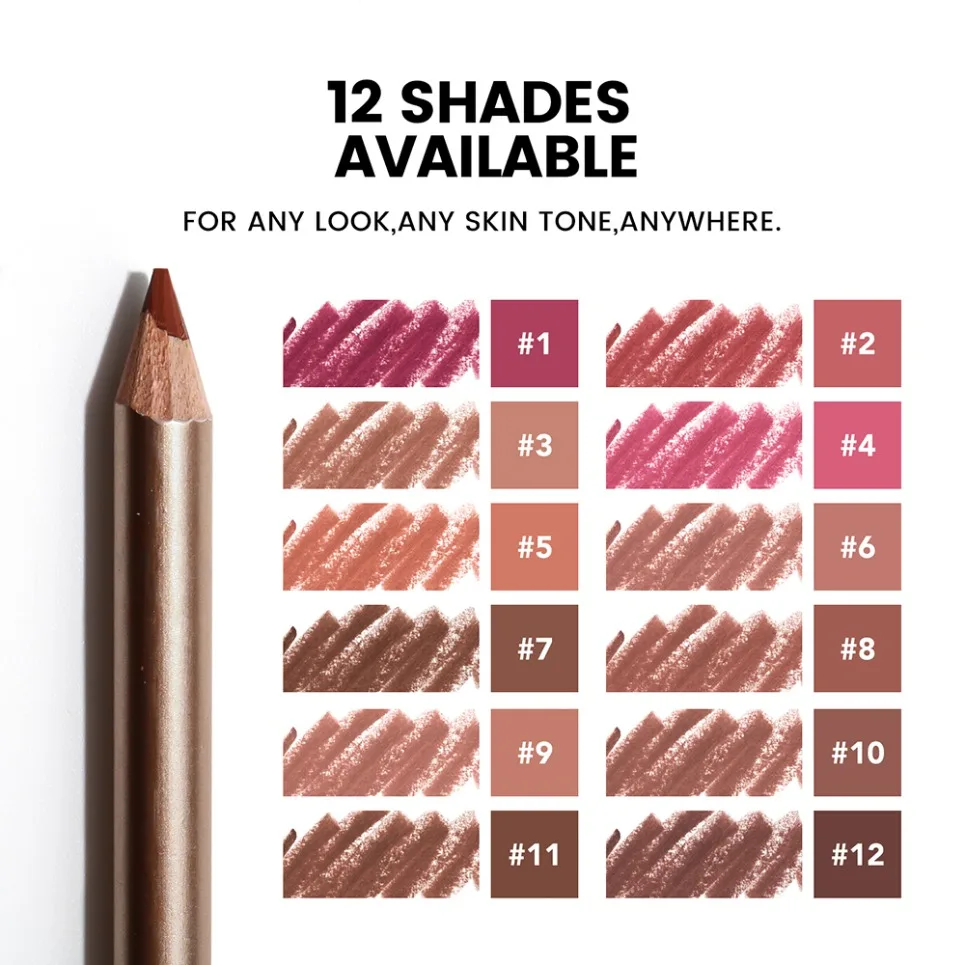 Matita per labbra vegana cremosa Etichetta privata Matita per labbra opaca impermeabile a lunga durata Trucco Logo personalizzato Commercio all'ingrosso