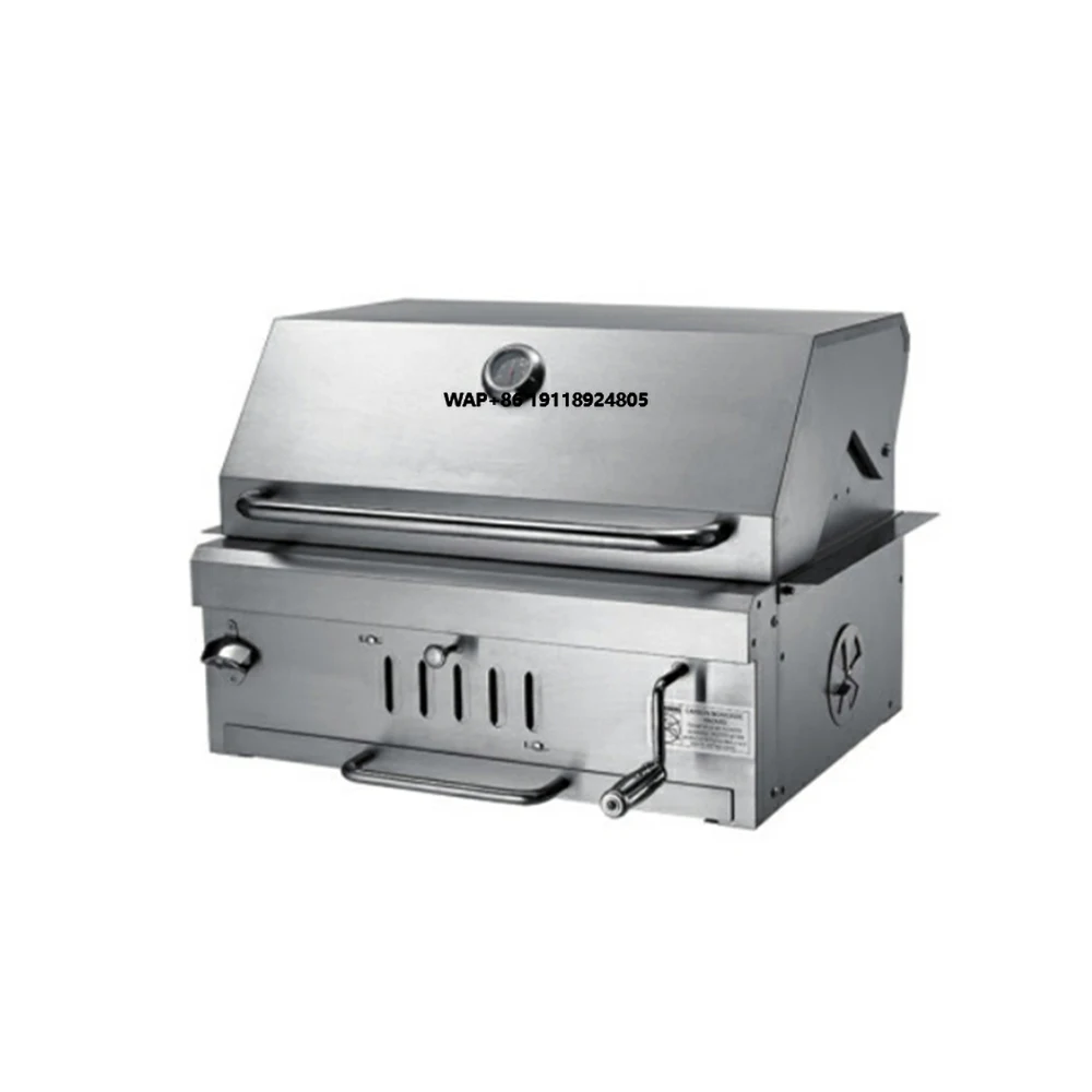 

Large Outdoor Portable Camping TableTop Full 304 Stainless Steel Built-In Charcoal Grill BBQ Gas Grills Family Barbecue Grill