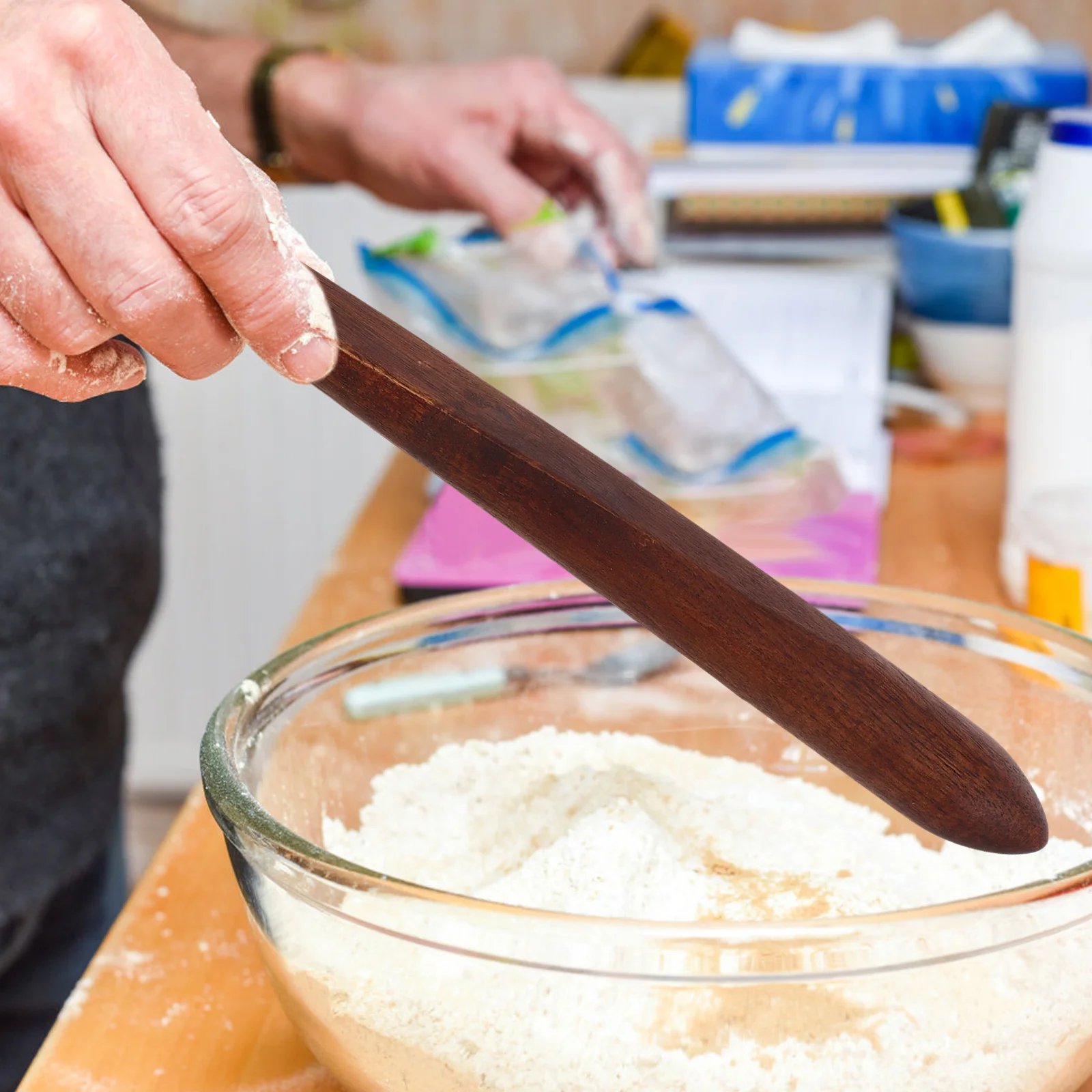 

Wooden Stirring Rods Natural Wood Bread Making Tools Sourdough Mixer Kitchen Rolling Pins Dough Sticks