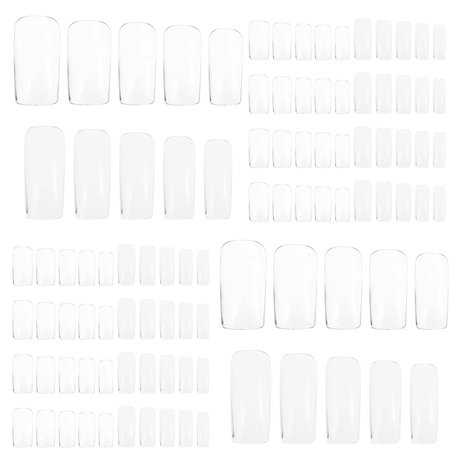 

500Pcs Transparent False Nail Tips Clear Press on Nails Full Cover for Women DIY Nail Art Kit Sturdy ABS Plastic Short Medium