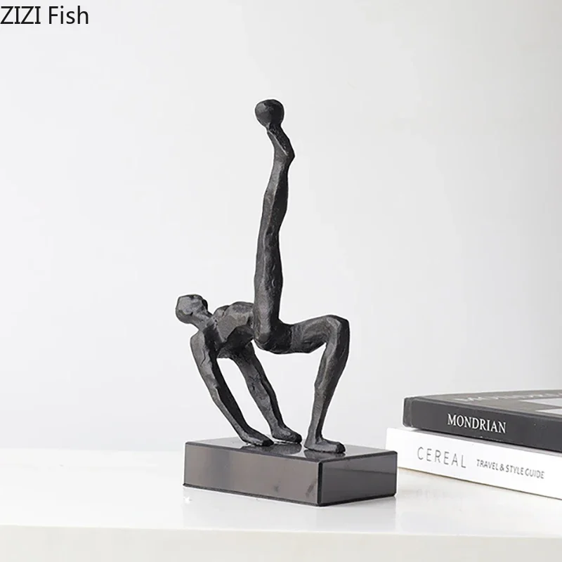 Abstract Figures Statue Desk Decoration Minimalism Athlete Character Sculpture Metal Crafts Ornaments Room Aesthetics Decor