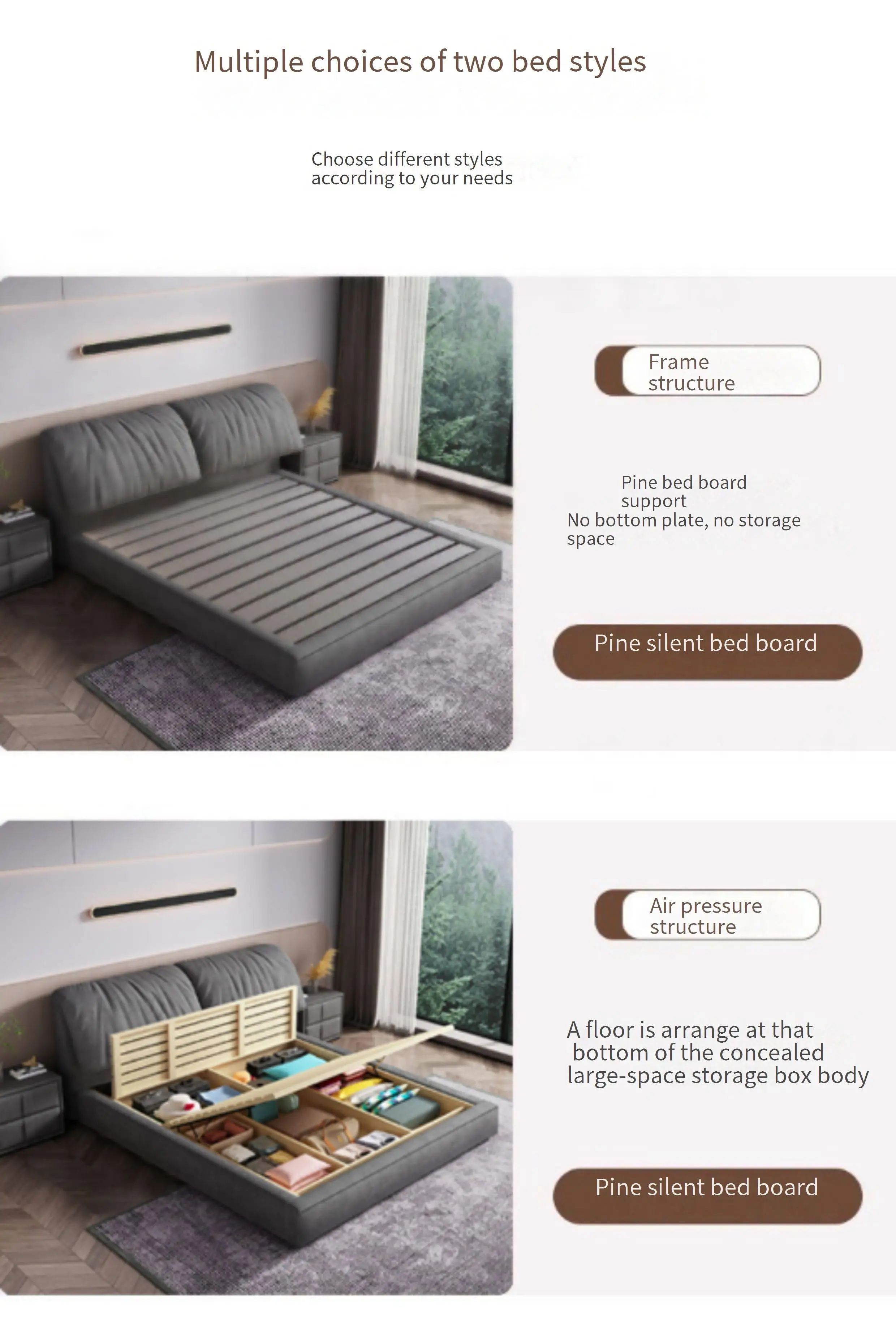 *Floor Sofa   Frame Double Student Wood Modern  Headboard Design Single s for Adults