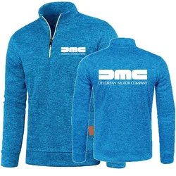 Men's Hoody YDMC DeLorean Back to the Future Movie DMC Men Pullover Sweater Half Zipper Fleece Pullover Soft Shell Mens Jacket