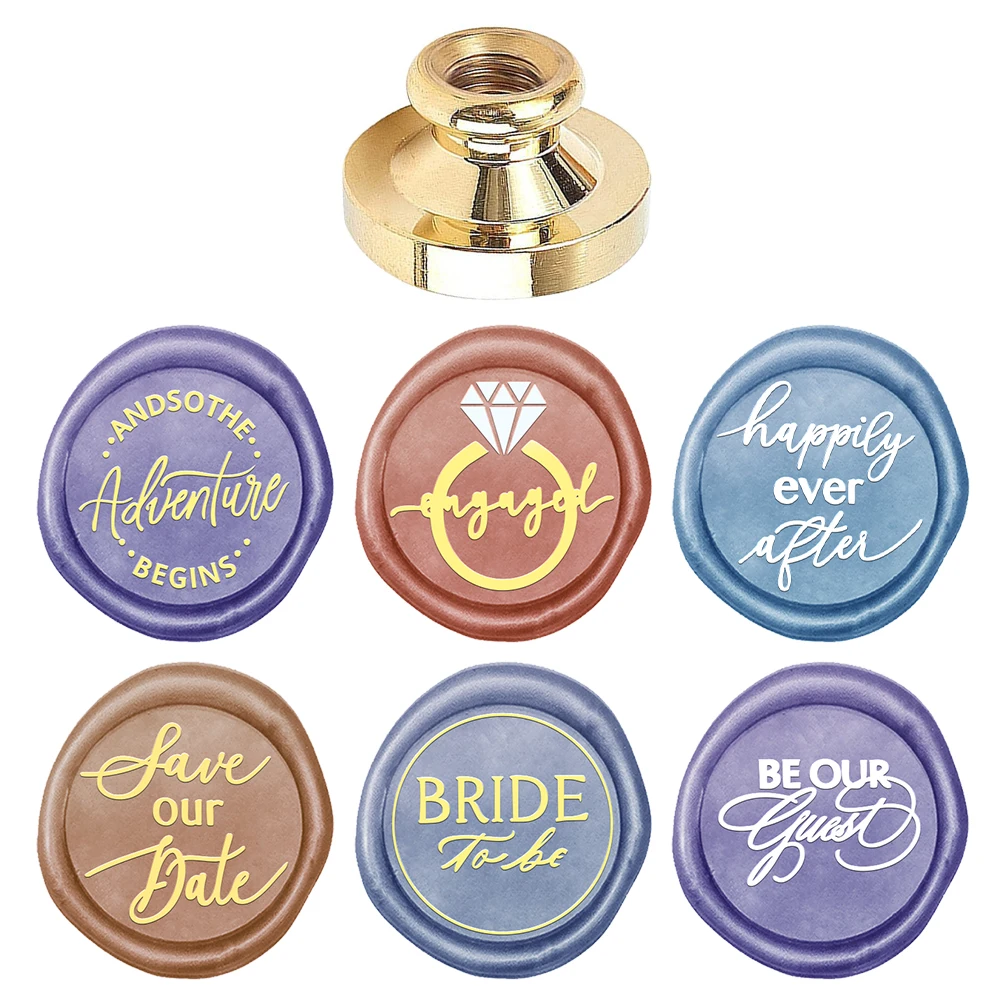 Engaged Happily Ever After Save Our Date Bride To Be Wax Seal Stamp Head 25mm Brass Stamp for Decorating Envelopes Greeting Card