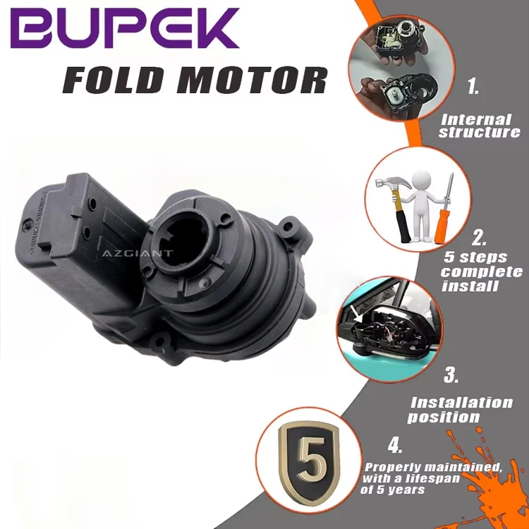 

BUPEK Car Rearview Mirror Fold Motor Assembly For BYD ATTO 2 3 D1 Don E9 Side Car Mirror Accessories