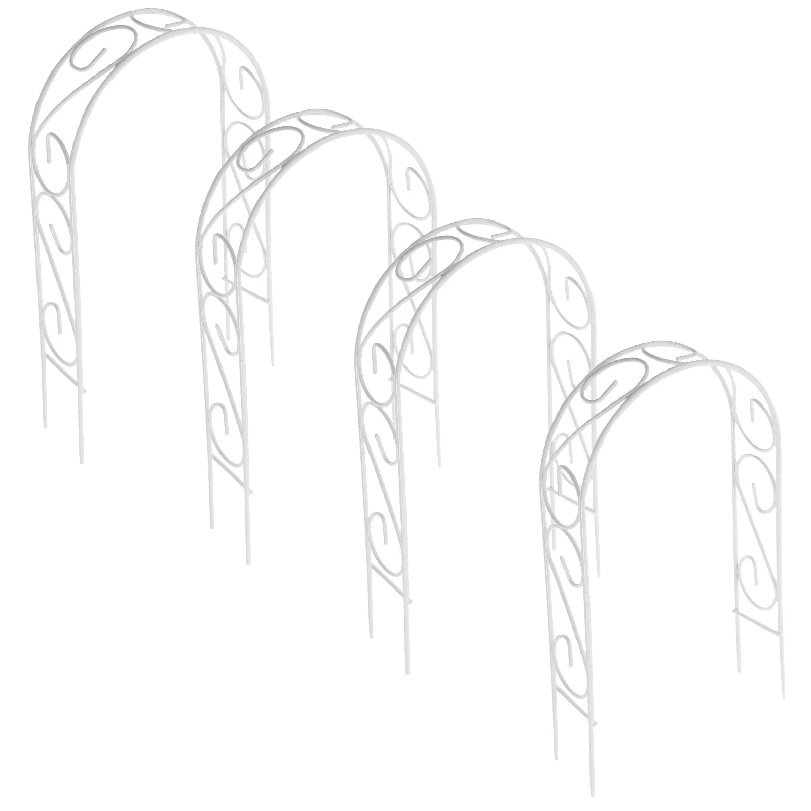 

4Pcs Mini Iron Arch Trellis Garden Plant Climbing Support Frame Vintage Style Flower Stand for Potted Vines Outdoor Indoor Use