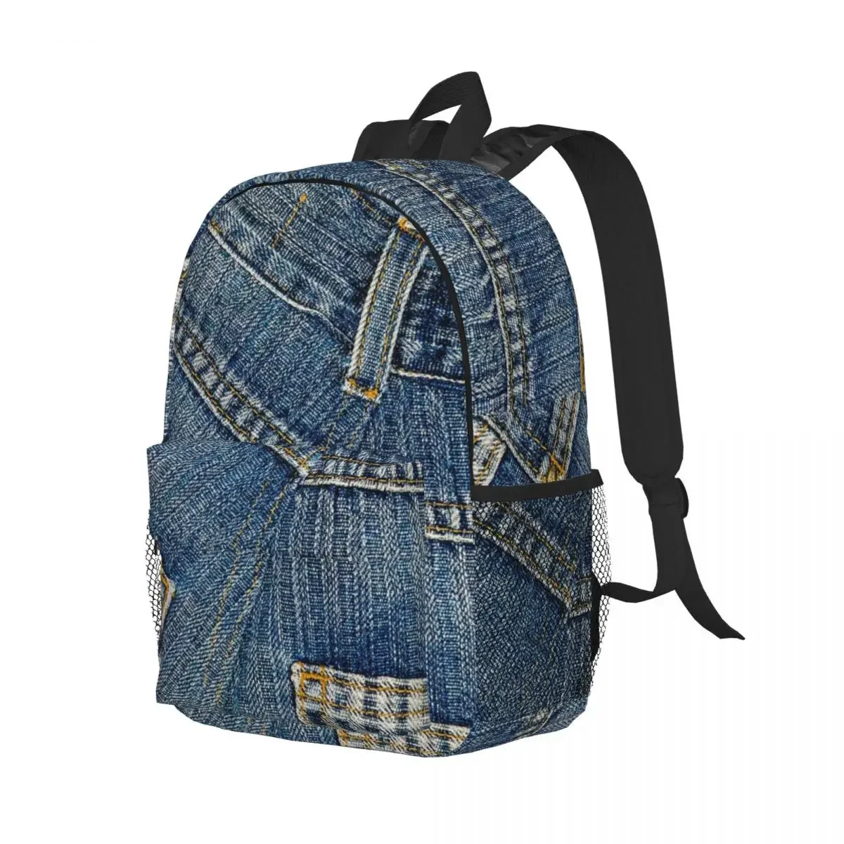 Derrière le pantalon I Love Bluejeans, sacs à dos en denim pour garçons et filles, cartable de dessin animé pour enfants, sacs d'école, sac à dos de voyage, sac initié