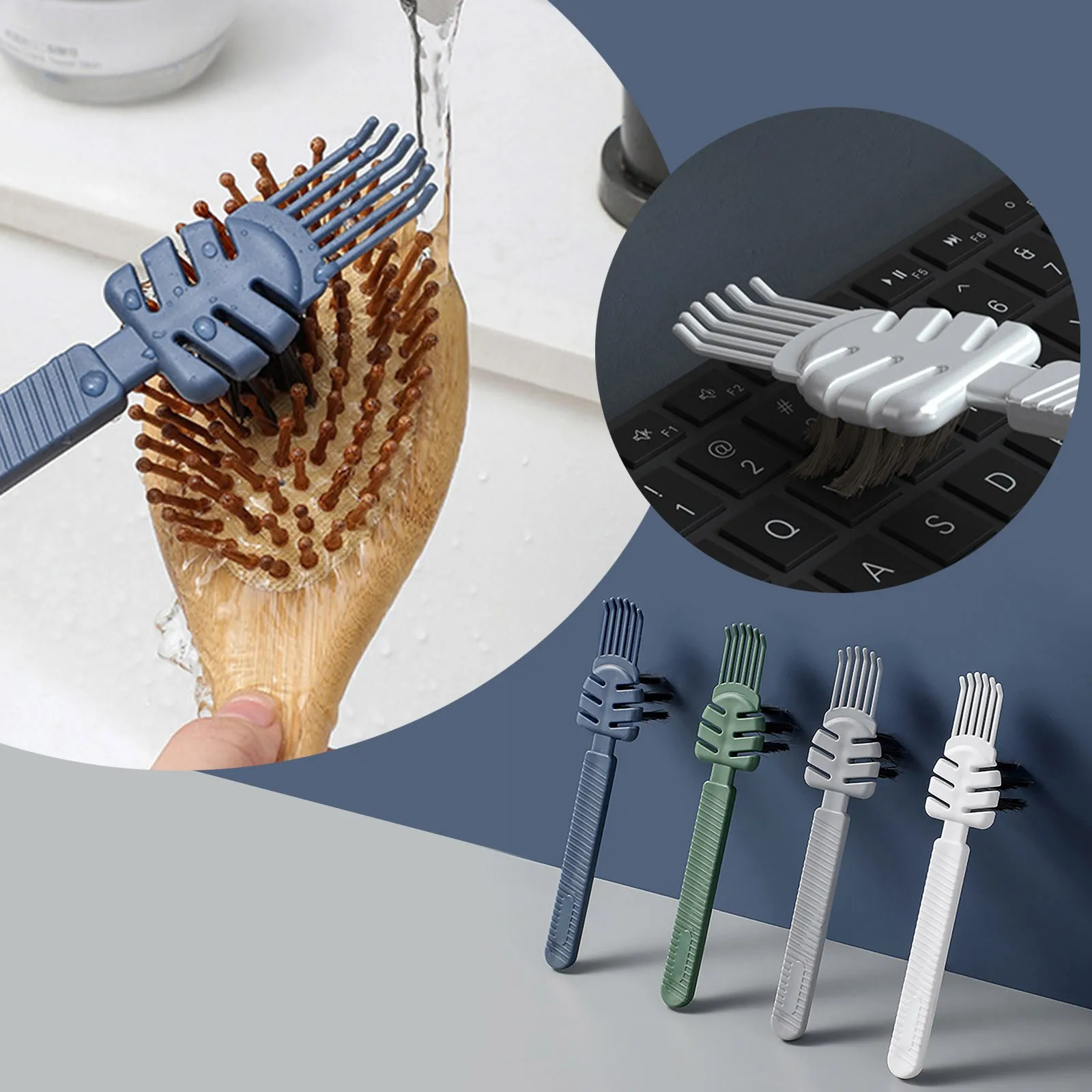 Comb Cleaning Brush Plastic Mini 2 In1 Cleaning Remover Handle Tangle Hair Brushes For Keyboard Combs Home Cleaner Tools