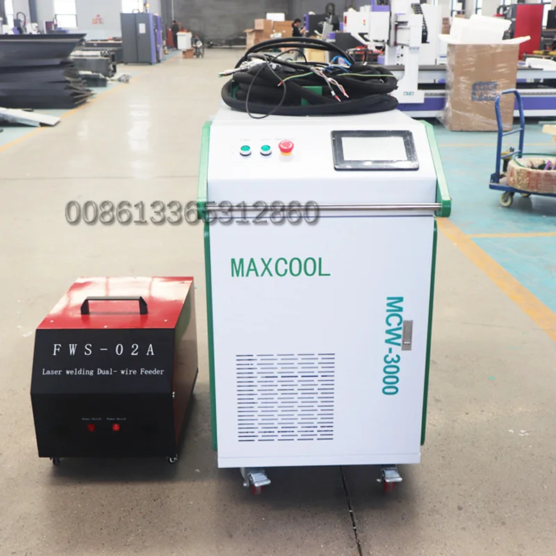 Maxcool Dual Wire Feed Fiber Laser Weld over 6mm-8mm Metal Cut Clean All in 1 Laser Machines for Sale