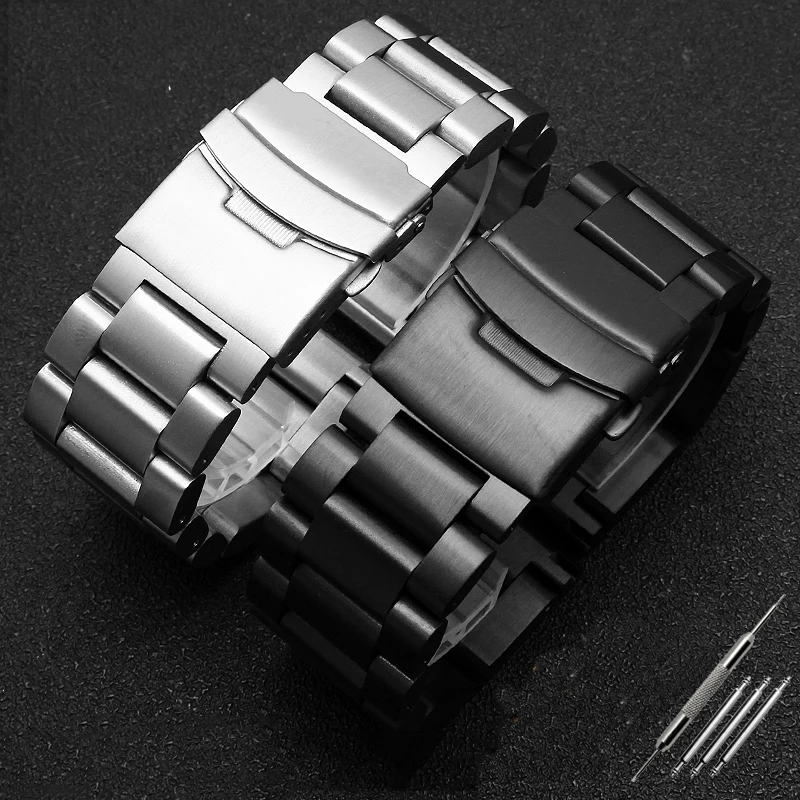 

22mm 24mm 26mm Metal Watch Strap For Panerai Diesel Breitling seven Friday solid Thickened stainless steel Watch band Bracelet