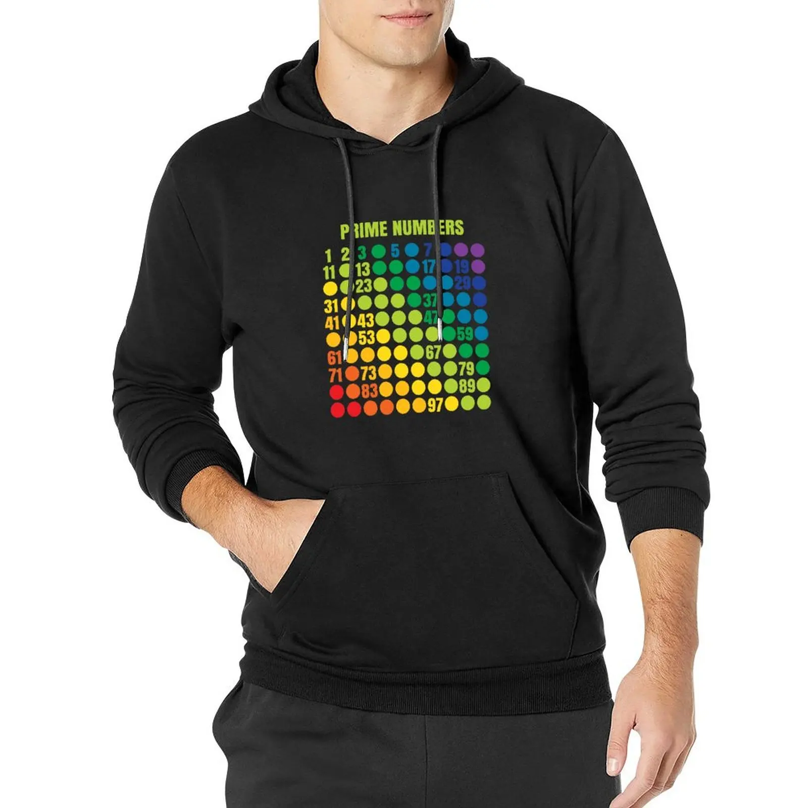 Rainbow Grid of Prime Numbers Pullover Hoodie blouse hoody