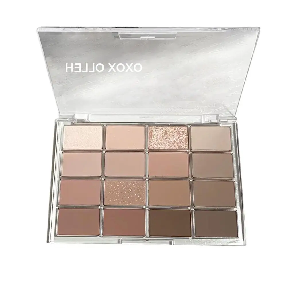 16-kolorowa paleta cieni do powiek Matte Pearlescent Low Saturation Glitter Eye Makeup Pink Shadow Long Palette Lasting Eye Brown K9O4